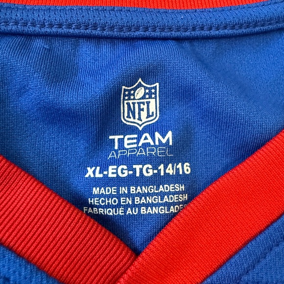 NFL Team Apparel Buffalo Bills Youth XL (14/16) Jersey Style T-Shirt Red Blue - Picture 5 of 7